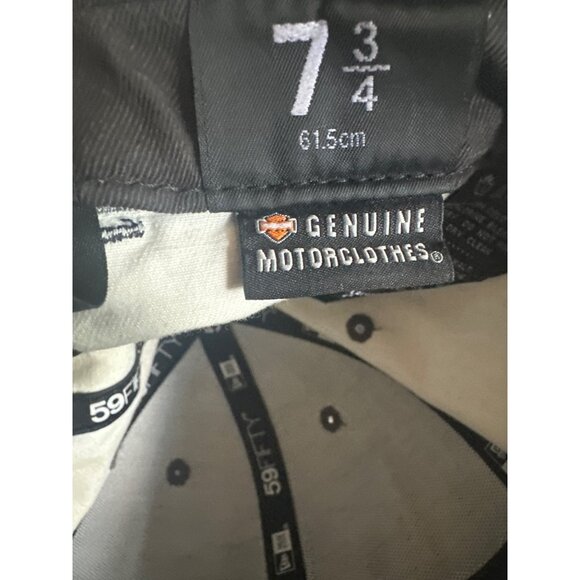 Harley-Davidson Black Fitted Hat Cap 7 3/4 Biker Moto - Picture 5 of 6